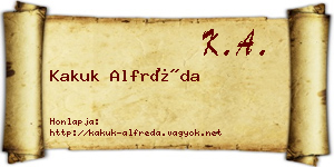 Kakuk Alfréda névjegykártya